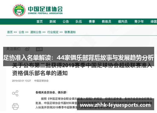 足协准入名单解读：44家俱乐部背后故事与发展趋势分析